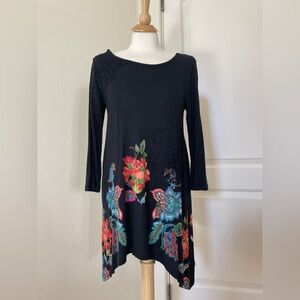 Desigual Asymmetrical 3/4 Sleeve Tunic/Dress – Medium - Boho Chic